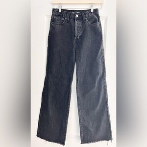Aritzia Denim Forum The Farrah High Rise Wide Leg Jean - Black - Size 25